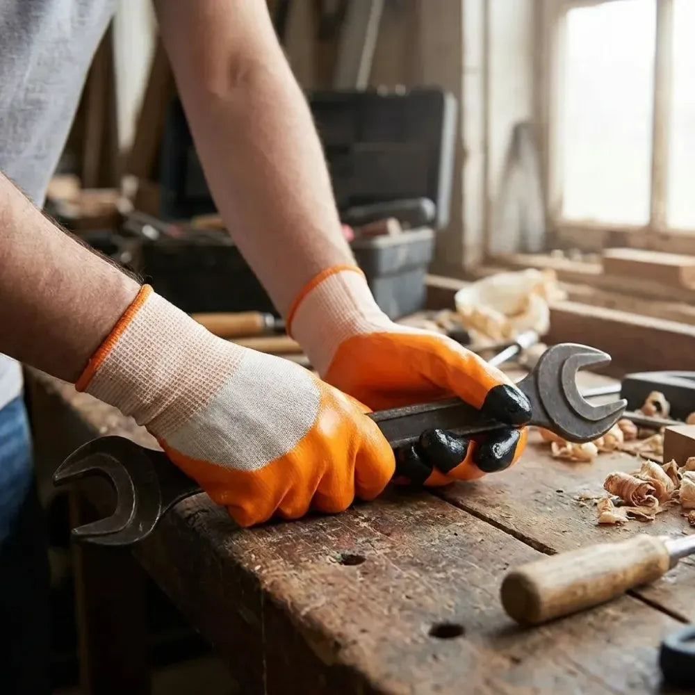 Durable nitrile safety gloves