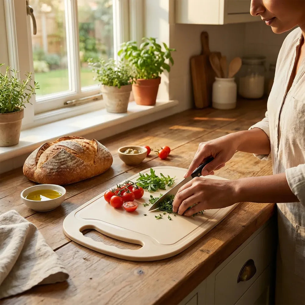 Durable plastic chopping board 34x23 cm (1 pc) - home & kitchen