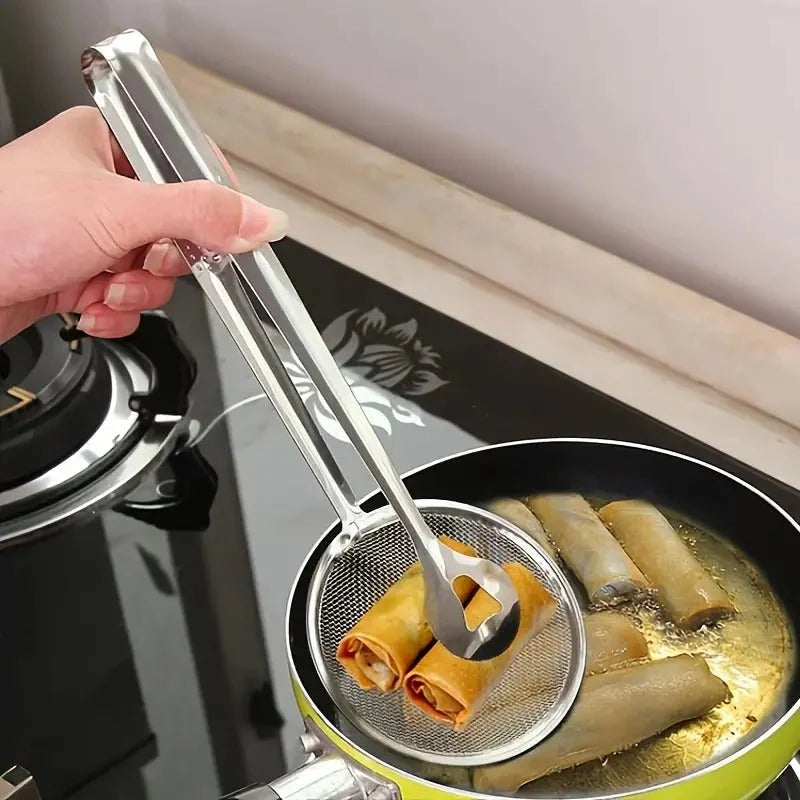 Oil-draining fry spoon