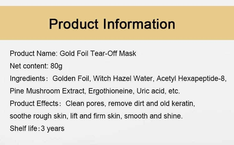Gold peel off mask (buy 1 get free)