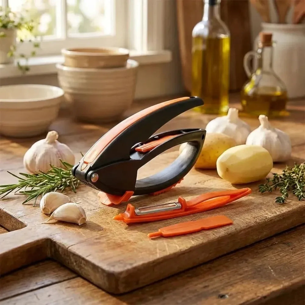 Easy-clean garlic press tool - home & kitchen