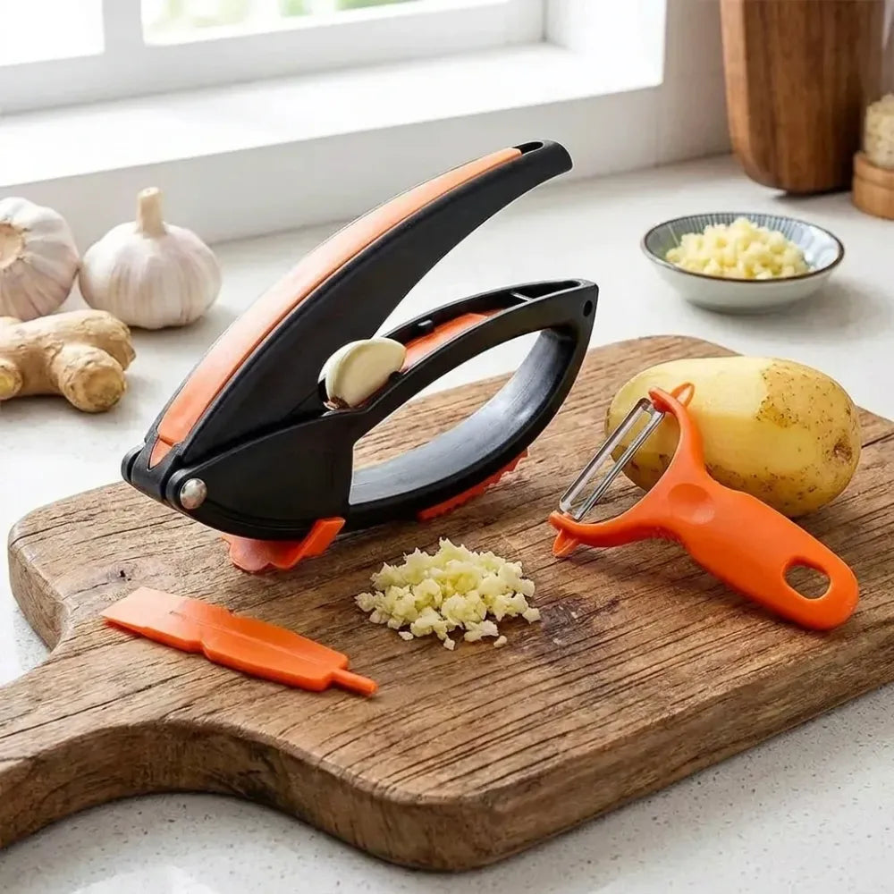 Easy-clean garlic press tool - home & kitchen