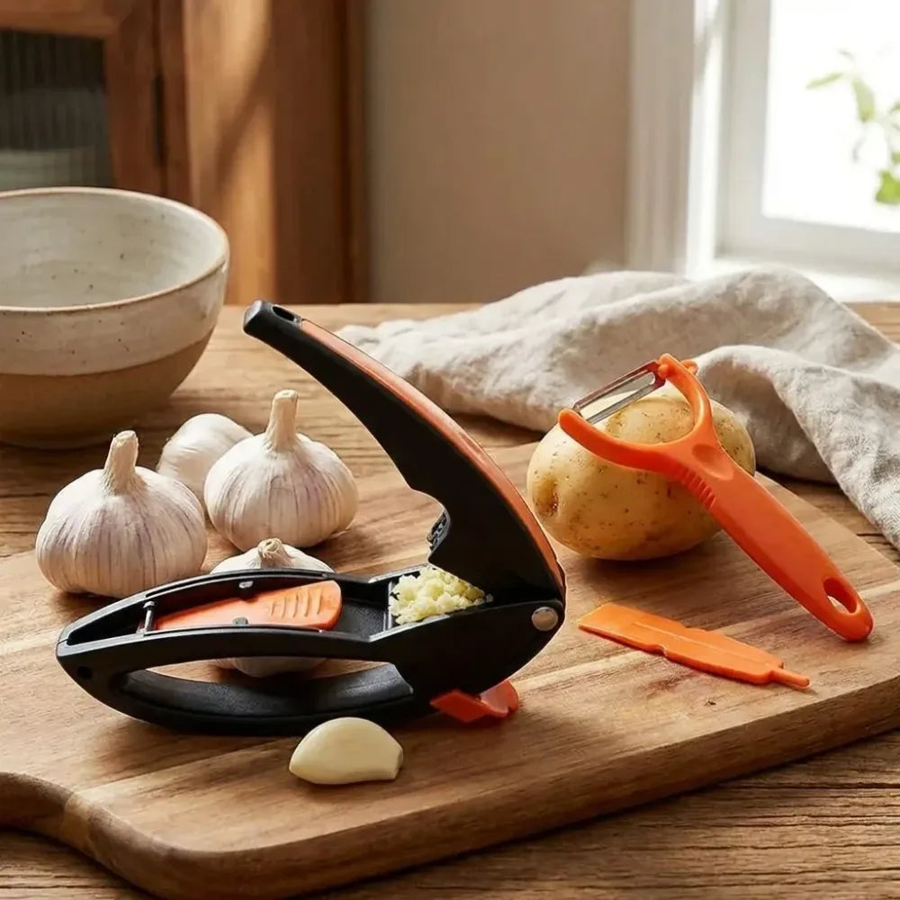Easy-clean garlic press tool - home & kitchen
