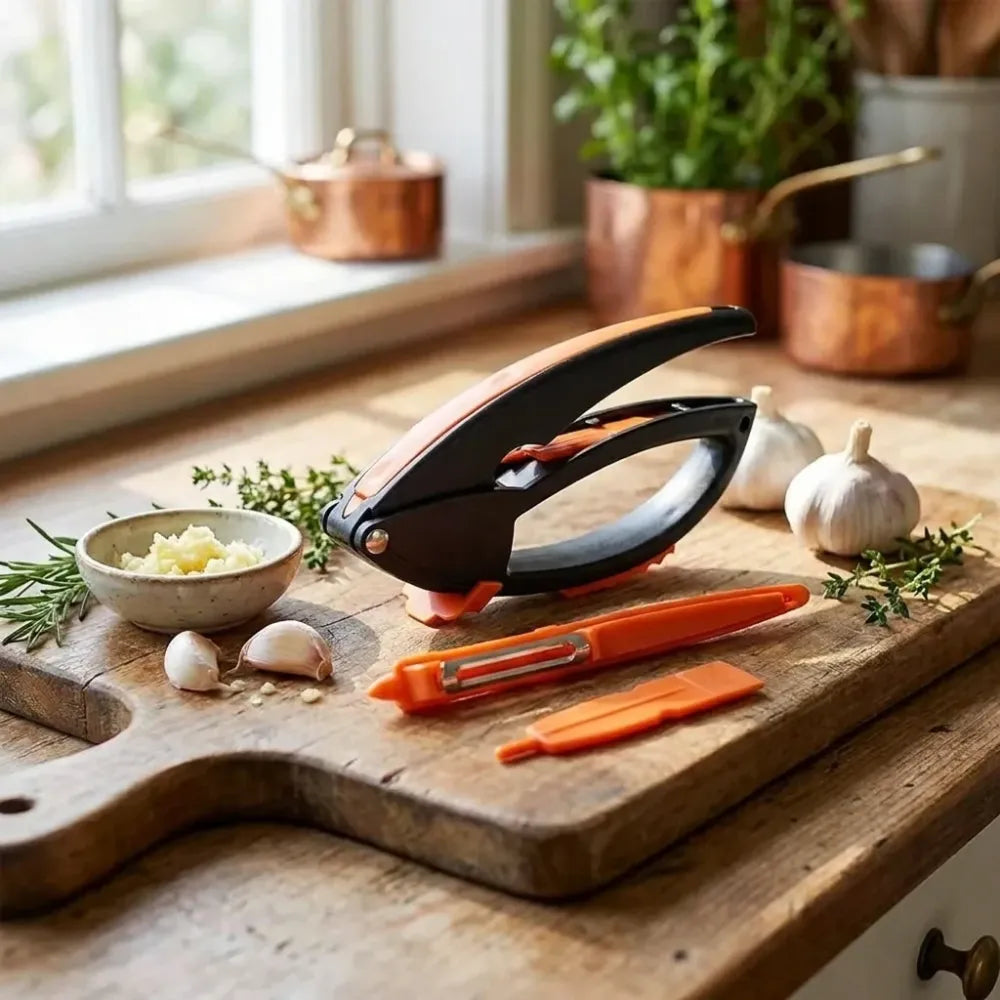 Easy-clean garlic press tool - home & kitchen