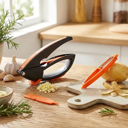 Easy-clean garlic press tool - home & kitchen