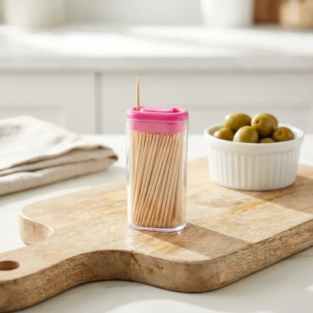 Eco-friendly bamboo toothpicks with dispenser - health & beauty