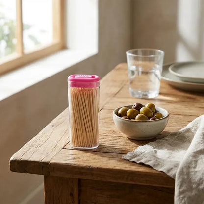 Eco-friendly bamboo toothpicks with dispenser - health & beauty