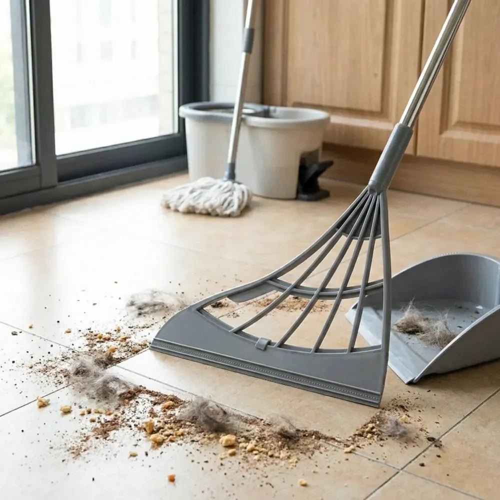 Eco-friendly broom with scraper - home & kitchen