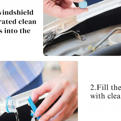 Effervescent car wiper cleaner - automotive