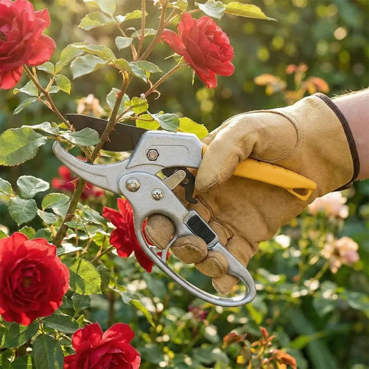 Effortless ratcheting pruning shears - garden