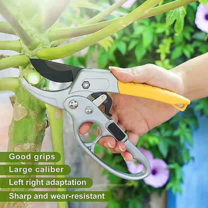 Effortless ratcheting pruning shears - garden