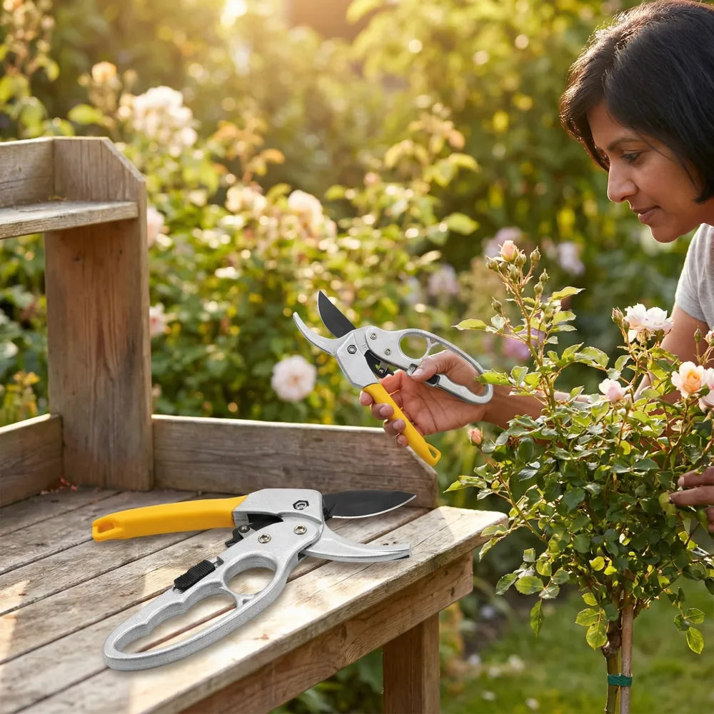 Effortless ratcheting pruning shears - garden