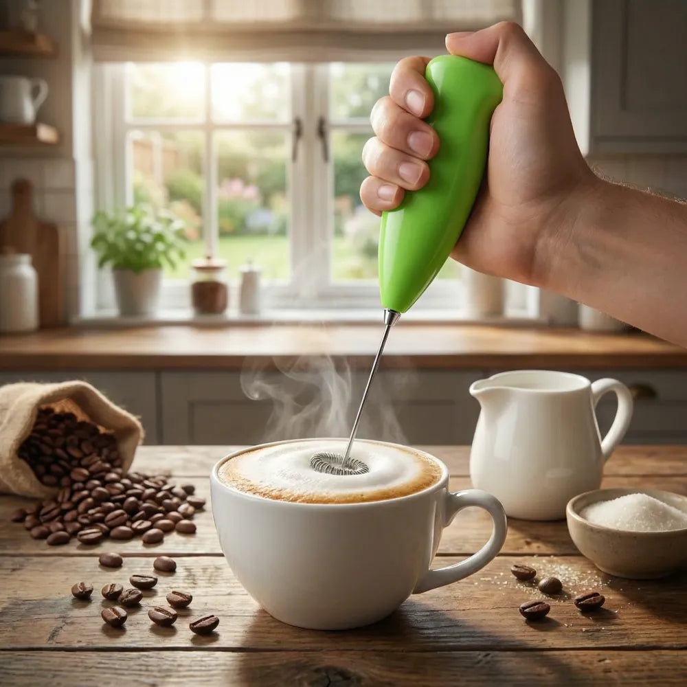 Electric handheld milk wand mixer frother for latte coffee hot - home & kitchen