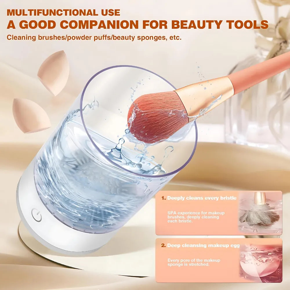 Electric make up brush cleaner