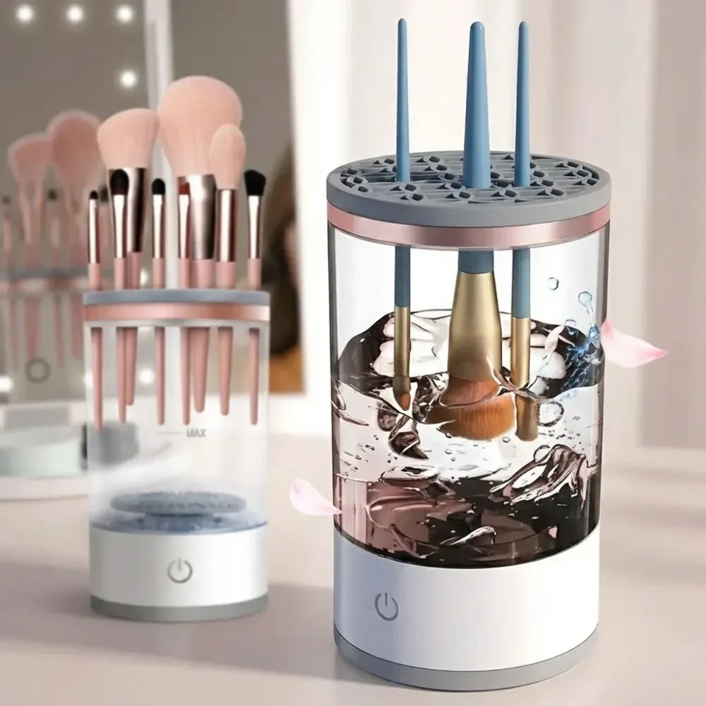 Electric make up brush cleaner