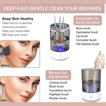Electric make up brush cleaner