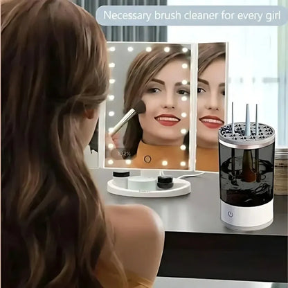 Electric make up brush cleaner