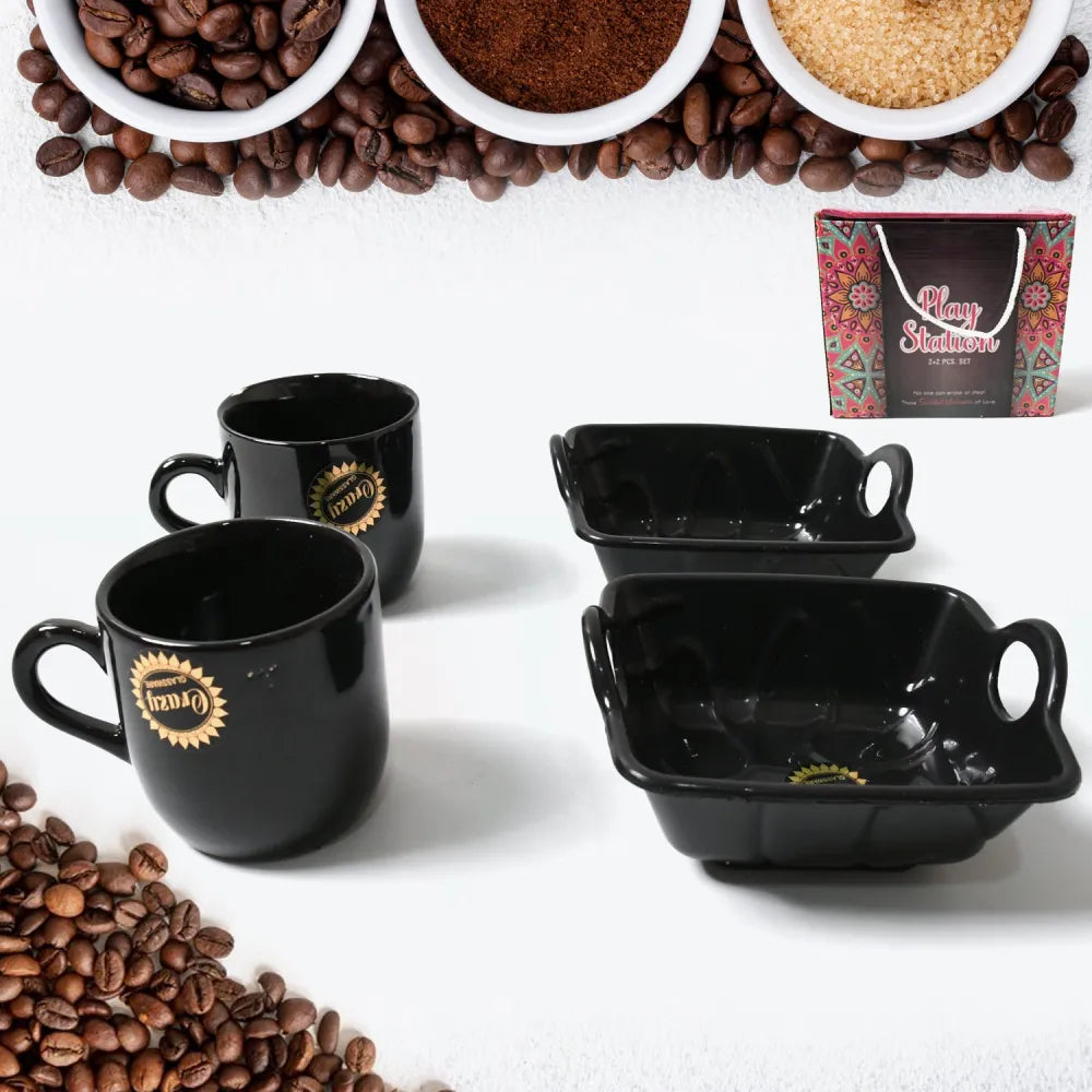 Elegant ceramic mug set - home & kitchen