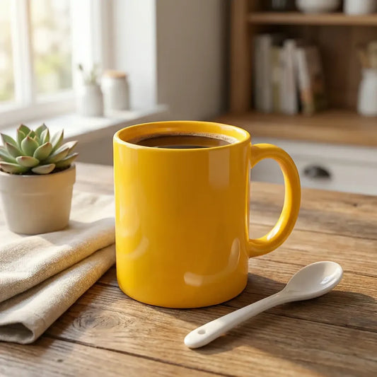 Elegant ceramic mug with matching spoon - home & kitchen