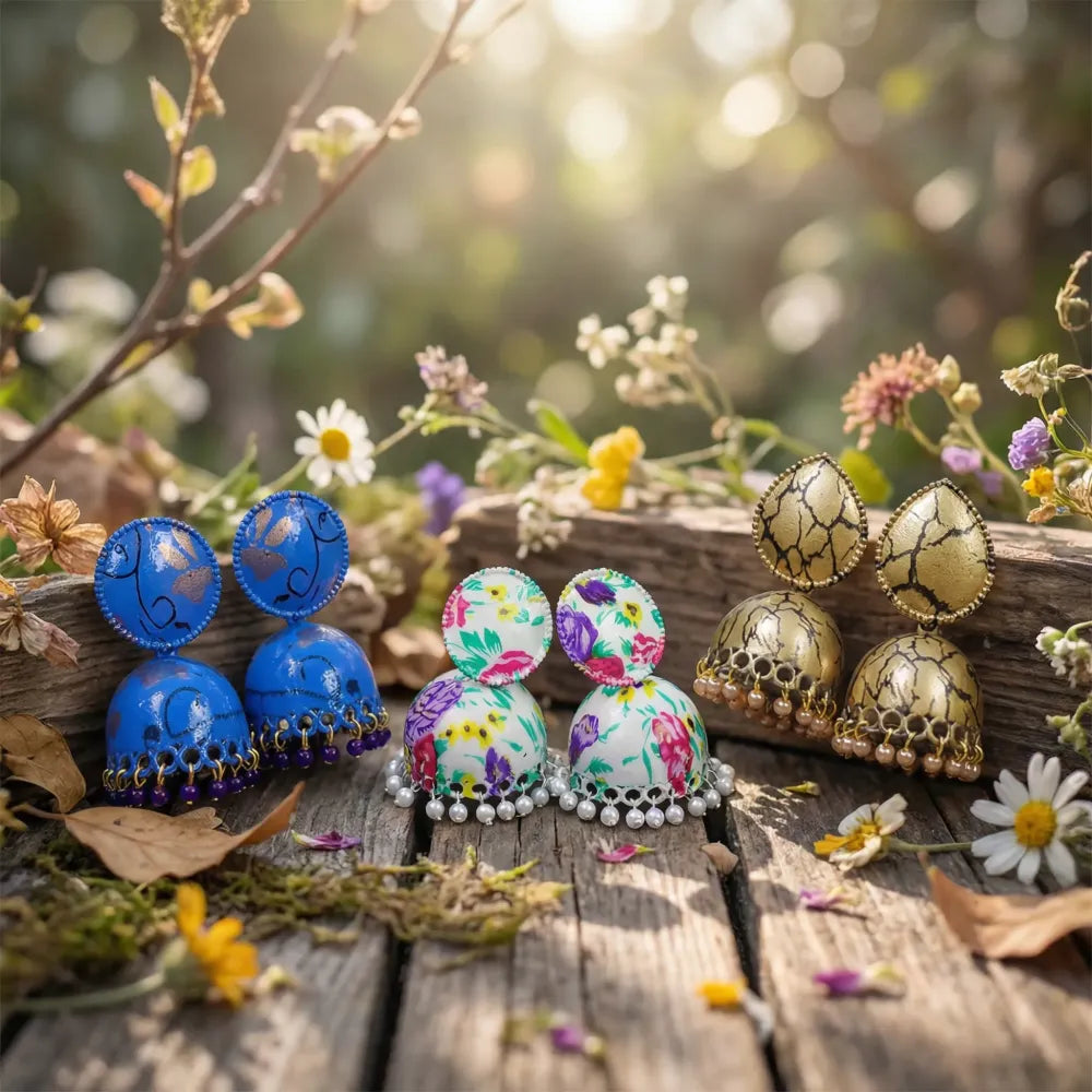 Elegant color-pop jhumka earrings for women - bracelets