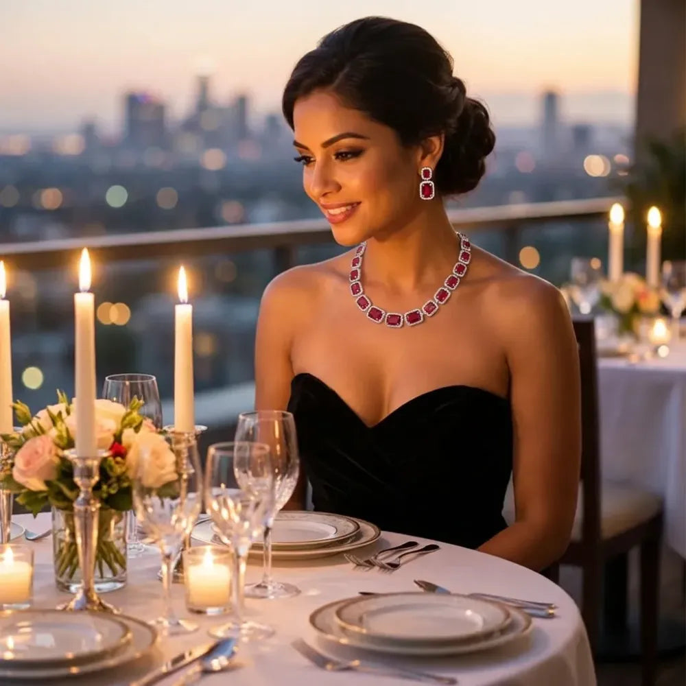 Elegant diamond jewelry set - bracelets