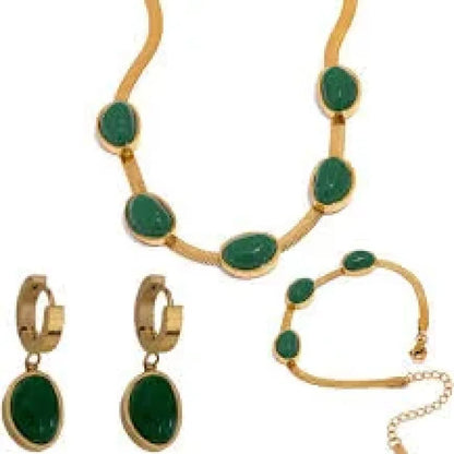 Elegant green crystal set