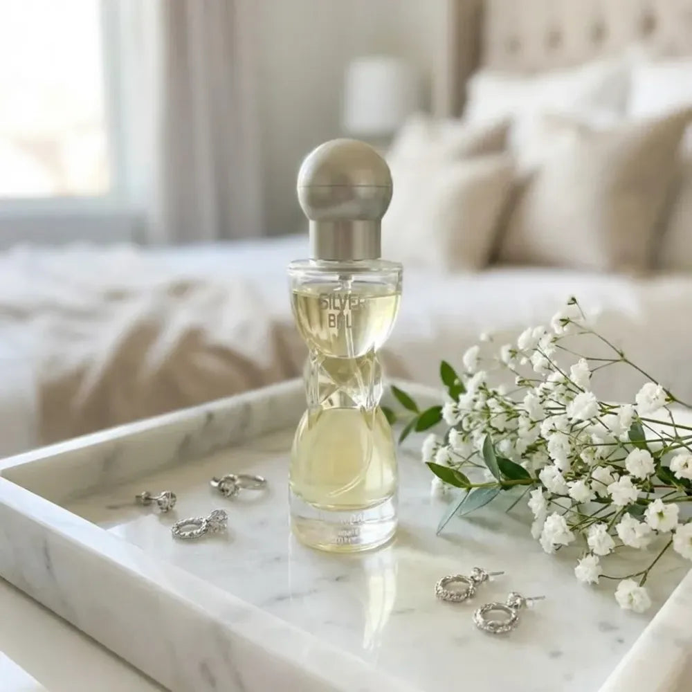 Elegant silver ball perfume - potential heroes