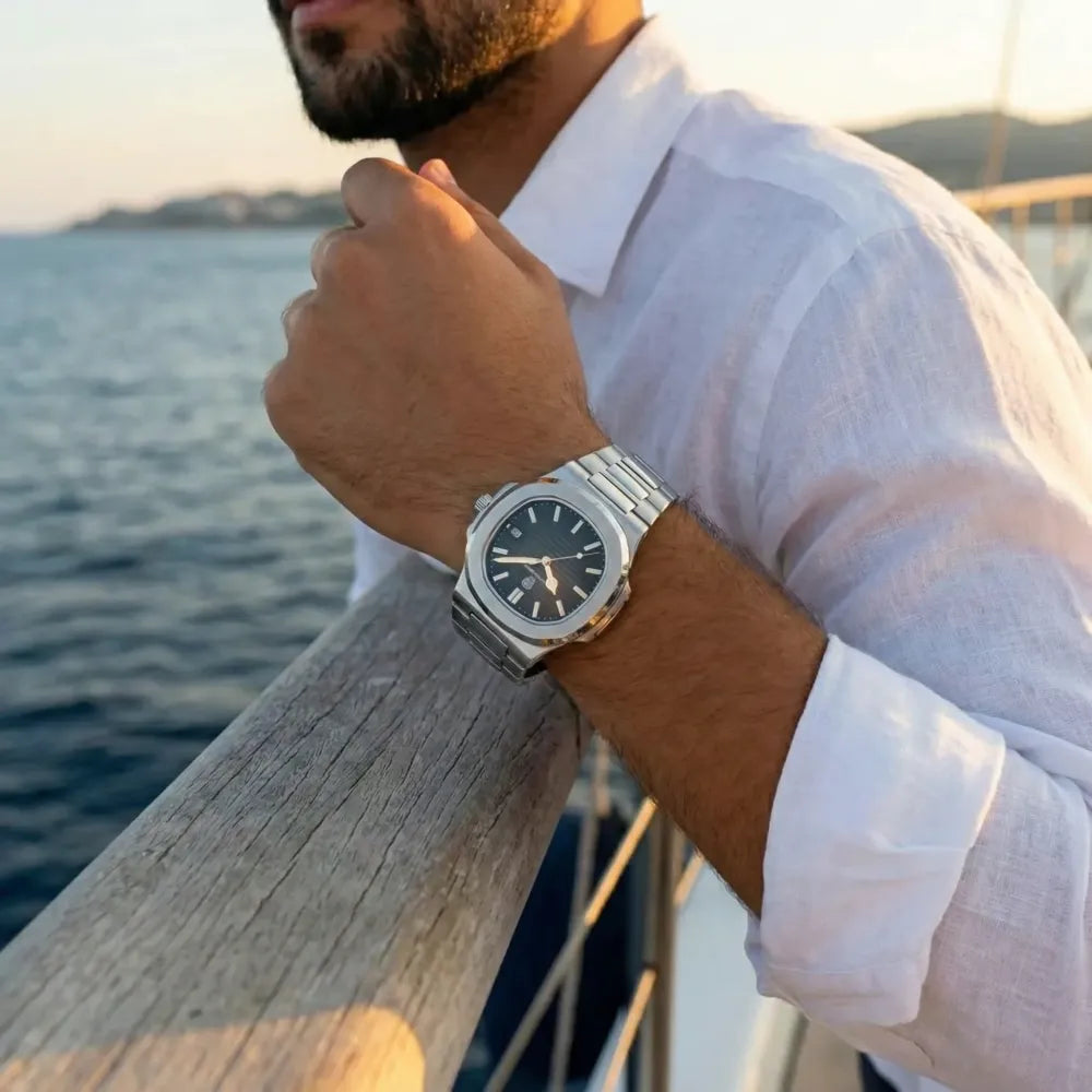 Elegant stainless steel watch