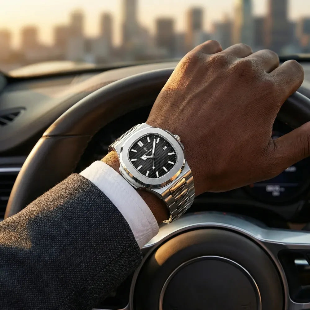 Elegant stainless steel watch