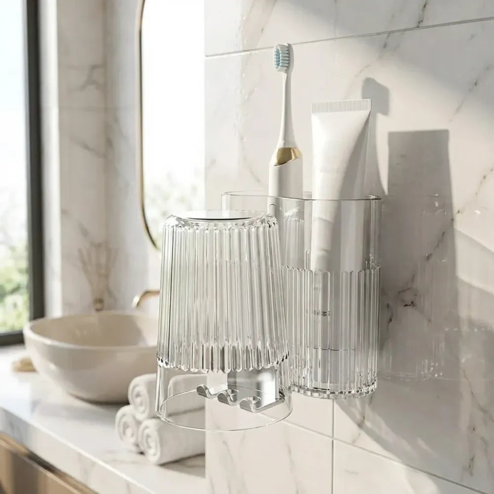 Elegant toothbrush holder stand - home essentials