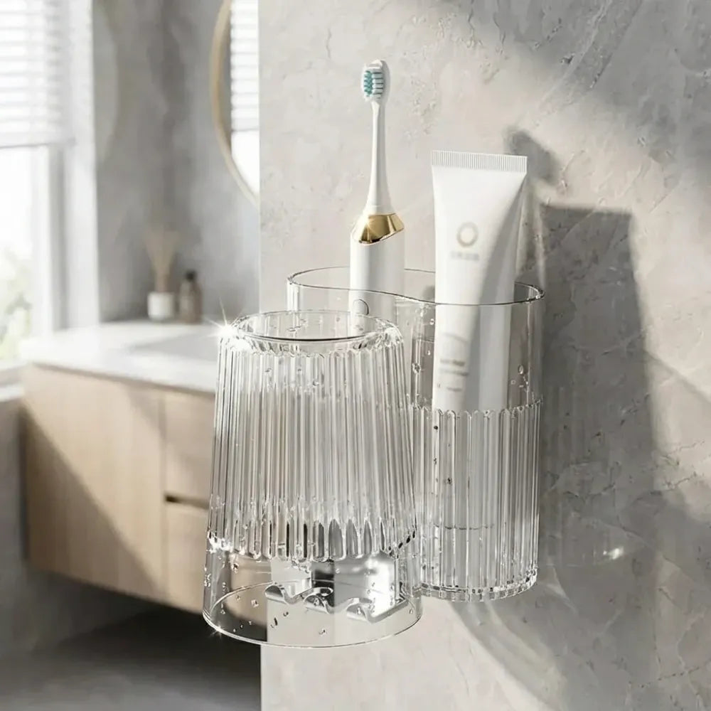 Elegant toothbrush holder stand - home essentials