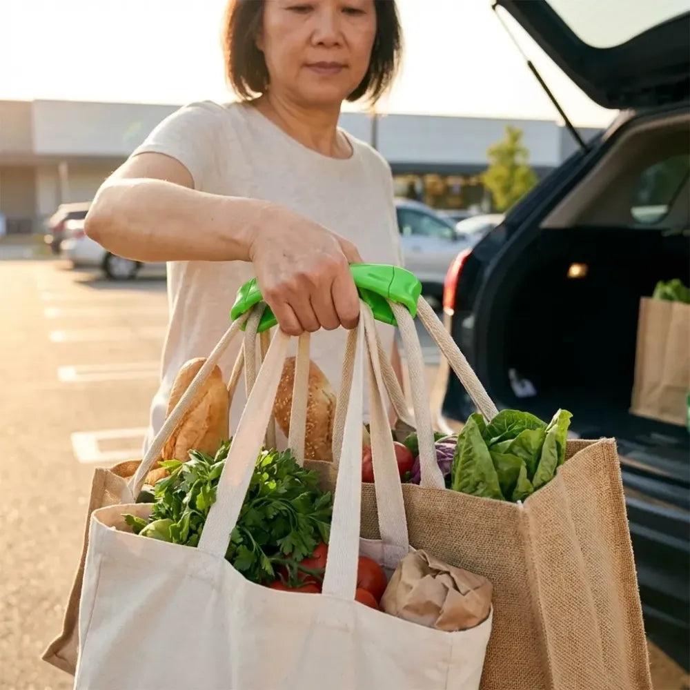 Ergonomic hands-free bag carrier - home improvement