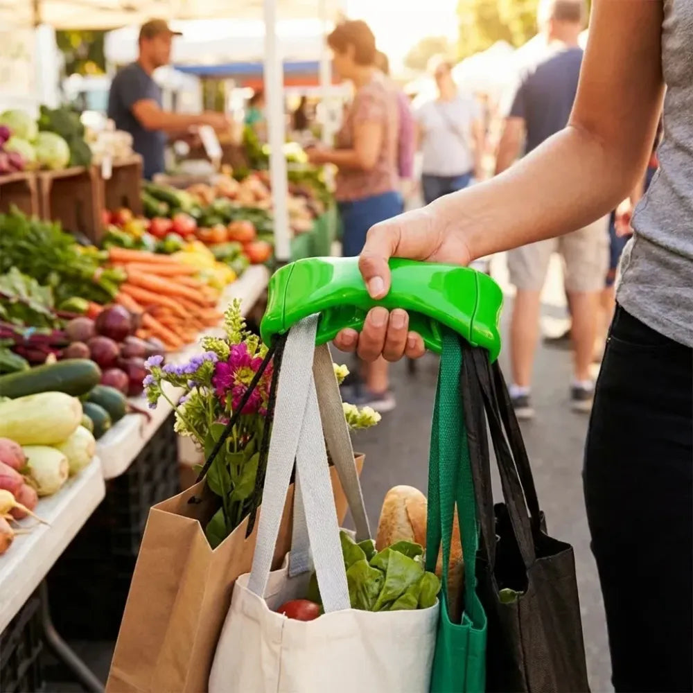 Ergonomic hands-free bag carrier - home improvement