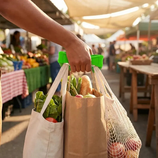 Ergonomic hands-free bag carrier - home improvement
