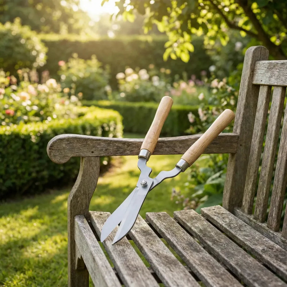 Ergonomic wooden hedge shears - garden