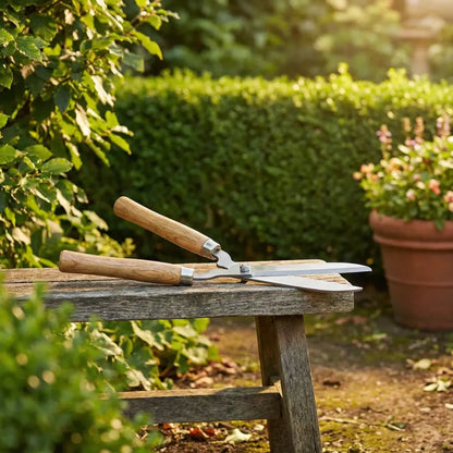 Ergonomic wooden hedge shears - garden