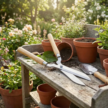 Ergonomic wooden hedge shears - garden