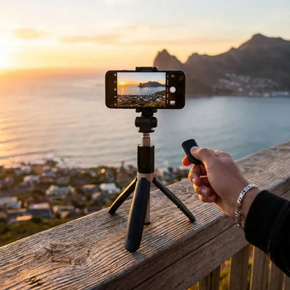 Extendable flash 3-in-1 selfie stick tripod with bluetooth remote