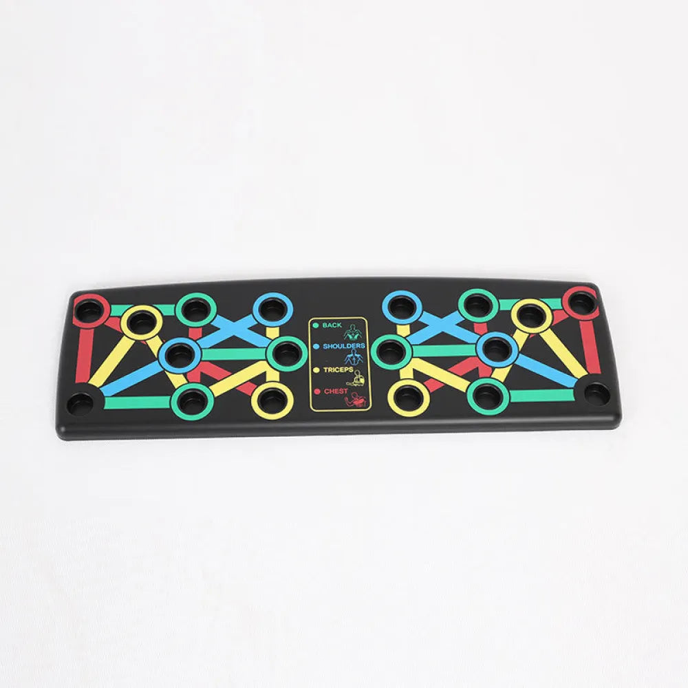 Black push-up board with color-coded positions.
