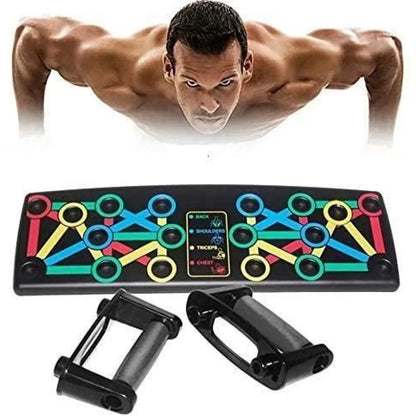 Push-up training board with handles.