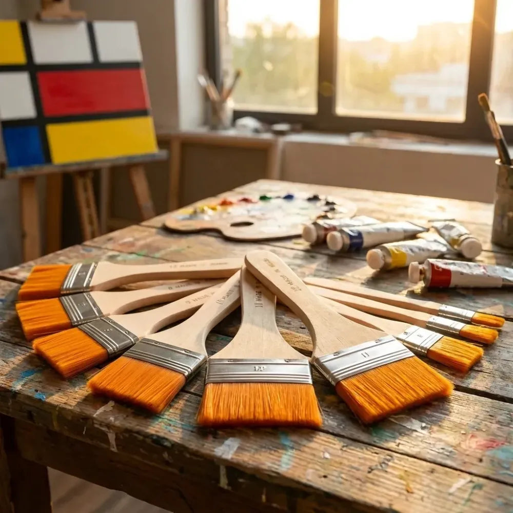 Flat painting brush set - hardware