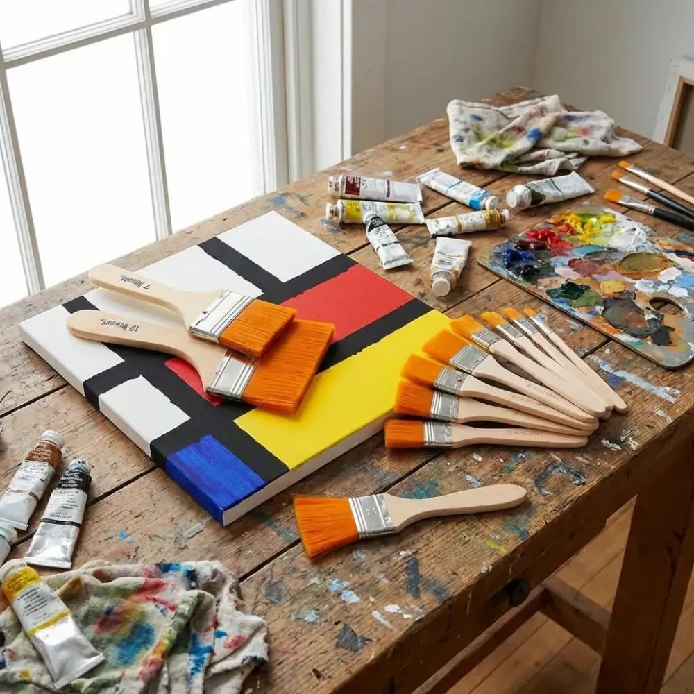 Flat painting brush set - hardware