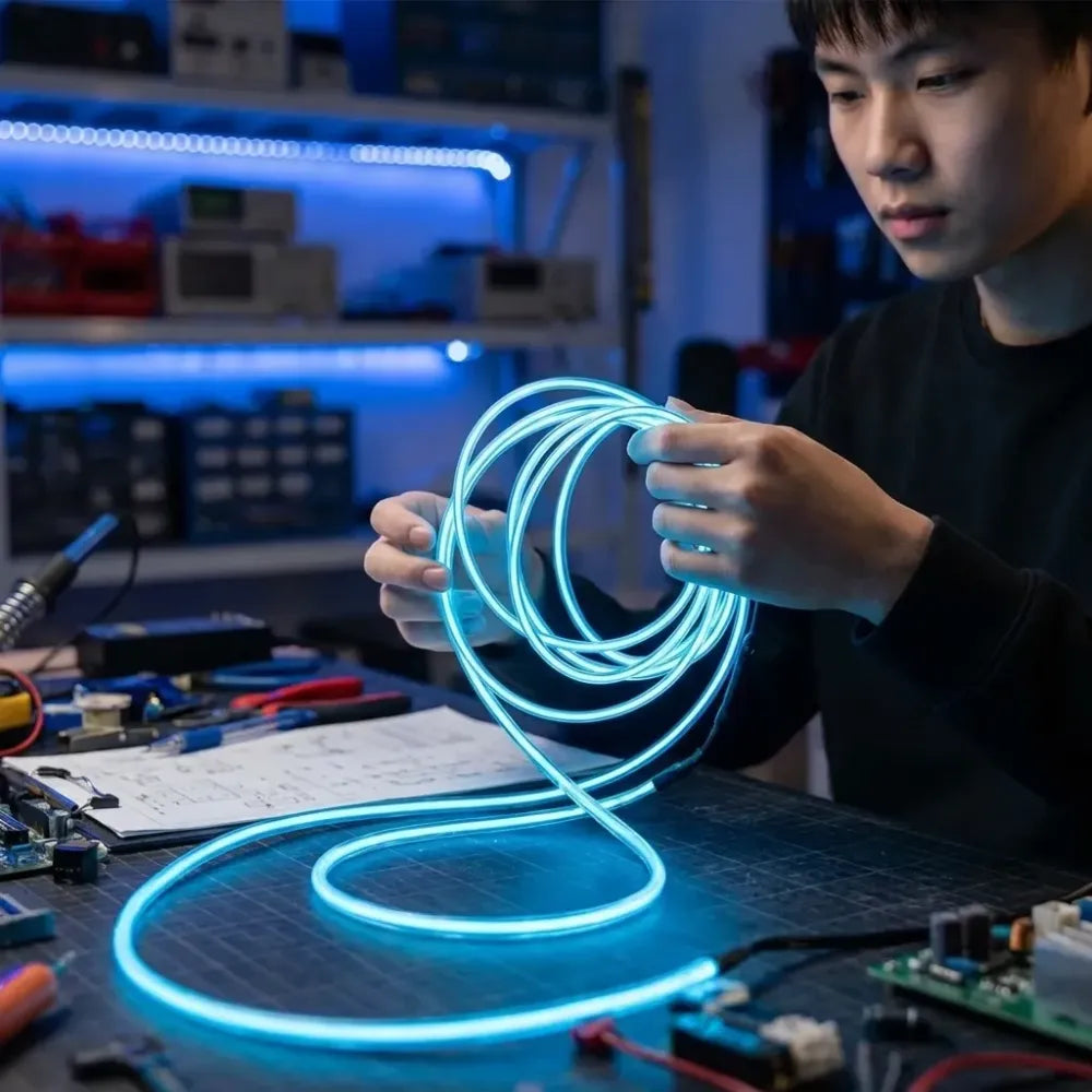 Flexible wire car interior led strip