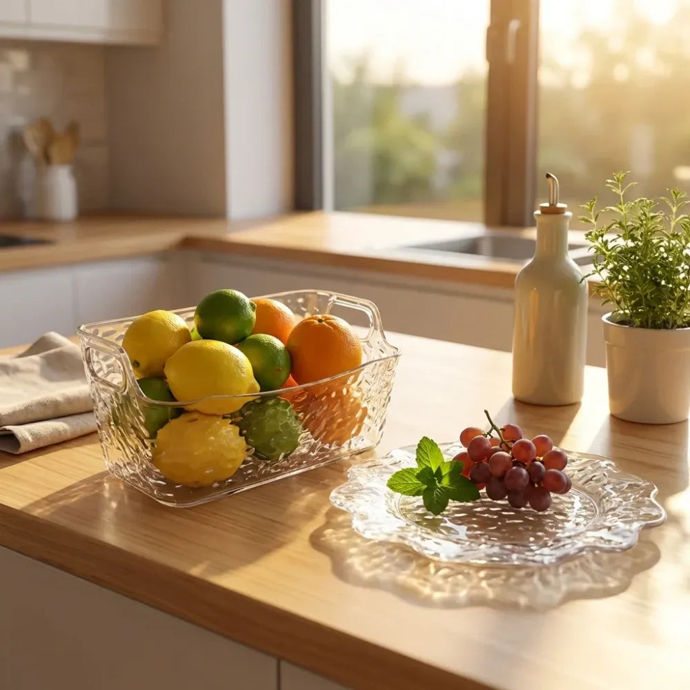 Flower design plastic plates - home & kitchen