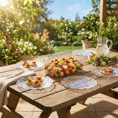 Flower design plastic plates - home & kitchen