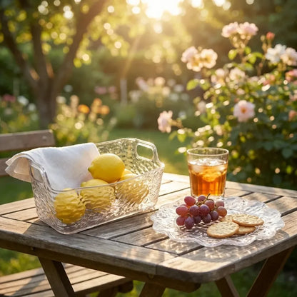 Flower design plastic plates - home & kitchen