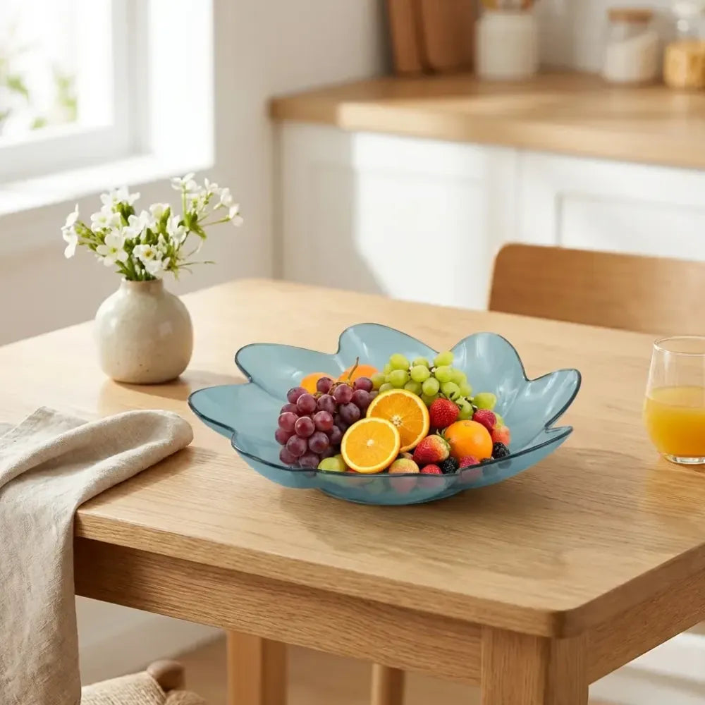 Flower shape plastic dinner fruit plate - home & kitchen
