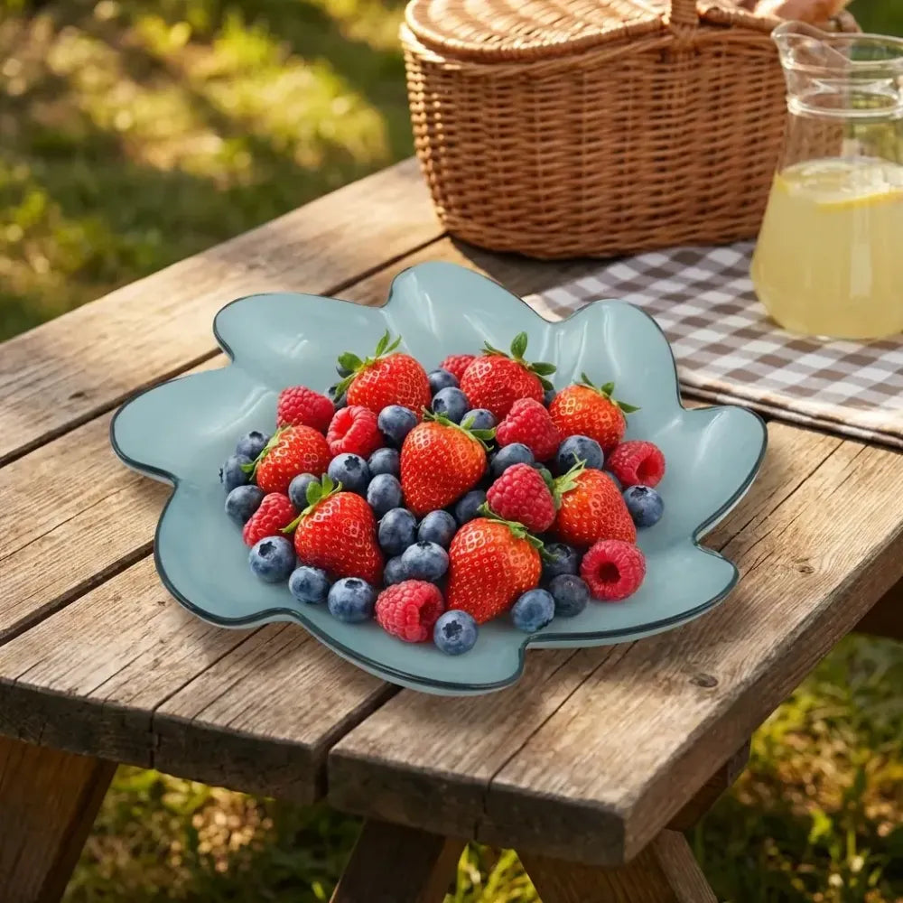 Flower shape plastic dinner fruit plate - home & kitchen