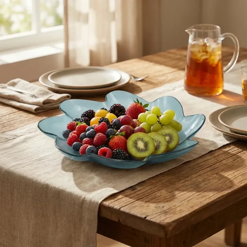 Flower shape plastic dinner fruit plate - home & kitchen