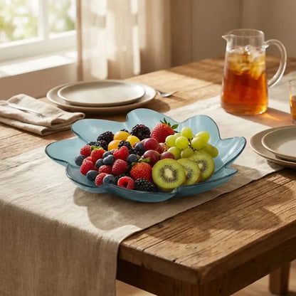 Flower shape plastic dinner fruit plate - home & kitchen